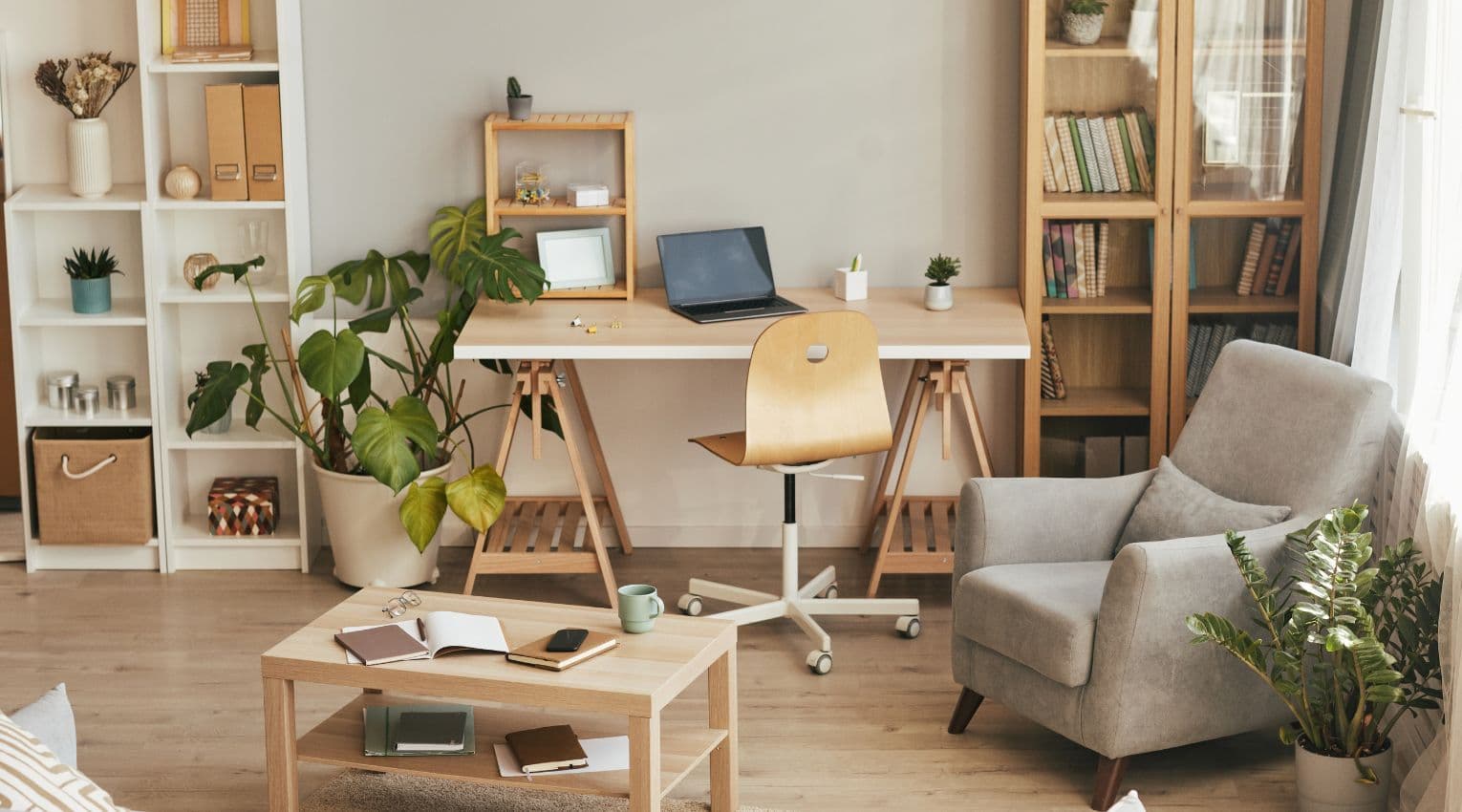 lived-in home office